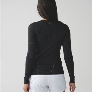 Lululemon laser cut long sleeve black shirt